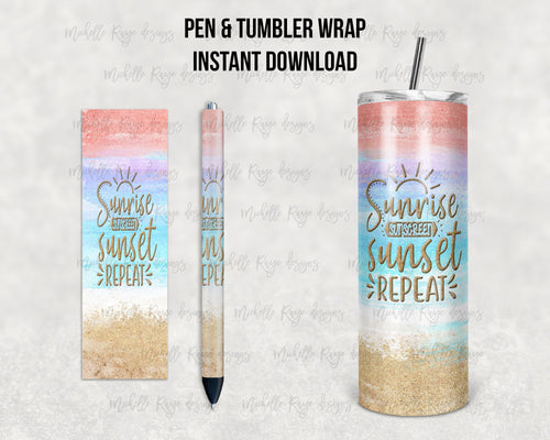 Pastel Beach, Sunrise, Sunscreen, Sunset, Repeat Combo