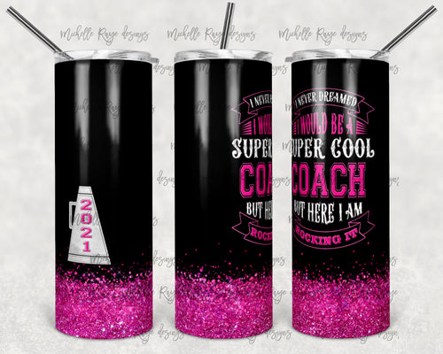 Black with Pink Glitter Cheerleader Coach 2021