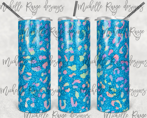 Teal Holographic Leopard Bright