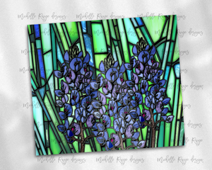 Texas Bluebonnets Stained Glass