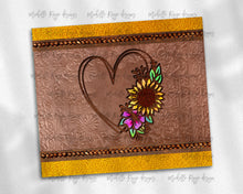 Load image into Gallery viewer, Tooled Leather Sunflower Heart