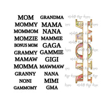 Load image into Gallery viewer, Transparent Flowers Blank with Split Mom and Grandmom PNG Overlays