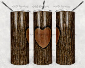 Valentine's Day Wood Bark and Heart Blank