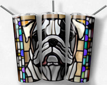 Load image into Gallery viewer, English Bulldog Stained Glass grey