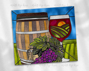 Winery Vineyard Stained Glass