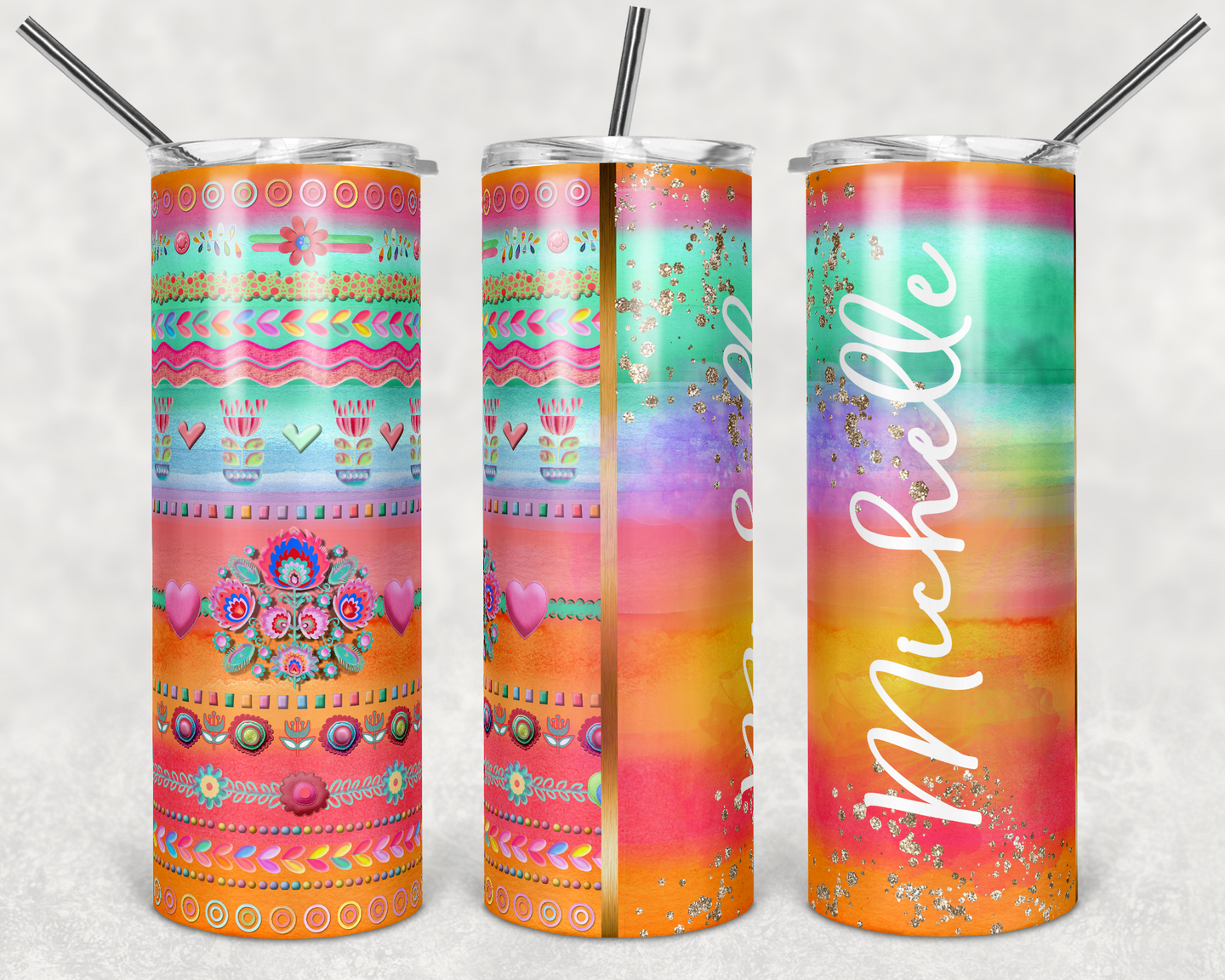 Watercolor Fiesta Folk Art Split Design