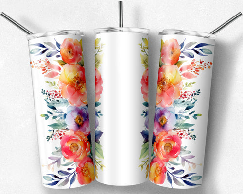 Orange Watercolor Floral with Blank Space Design