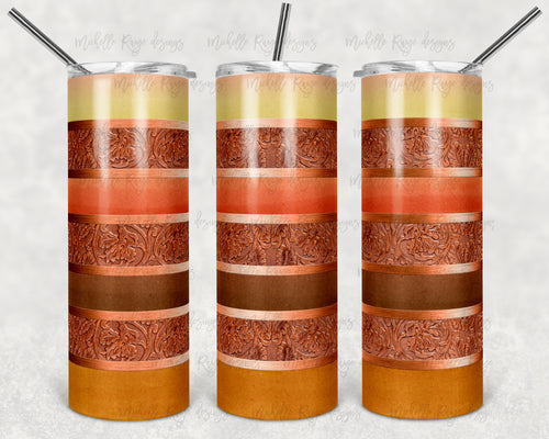 Western Tooled Leather Stripes