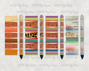 Western Stripes Pen Wrap Set
