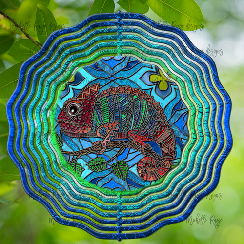 Chameleon, Wind Spinner, Stained Glass 10