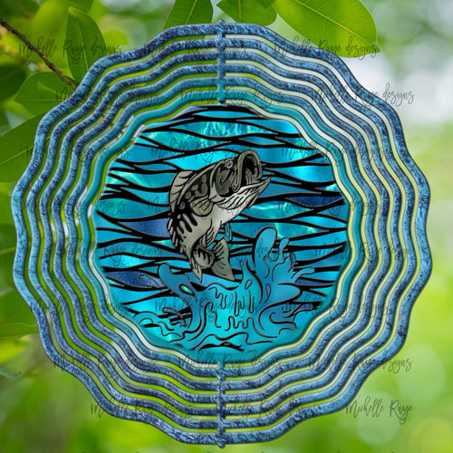 Fish Wind Spinner, Stained Glass 10