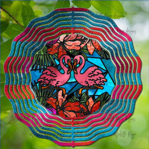 Flamingo  Stained Glass Wind Spinner 10