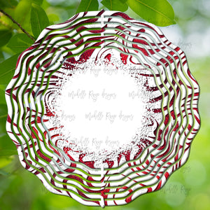 Red Agate Marble Swirl with Blank Wind Spinner 10"