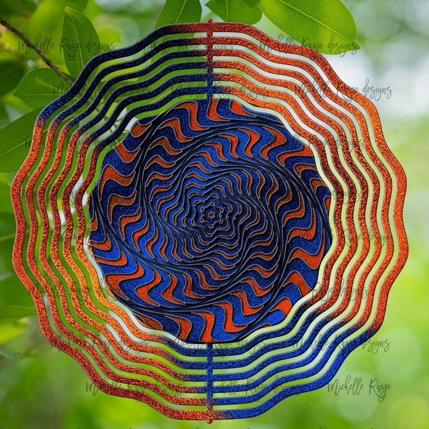 Blue Orange Wind Spinner 10