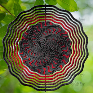 Red Black  Wind Spinner 10" Great for schools