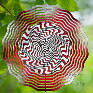 Red White Wind Spinner 10" Great for schools