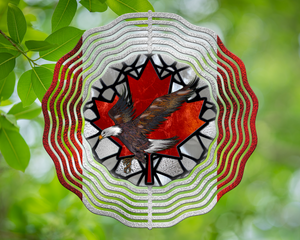 Canadian Flag and Eagle Wind Spinner 10"
