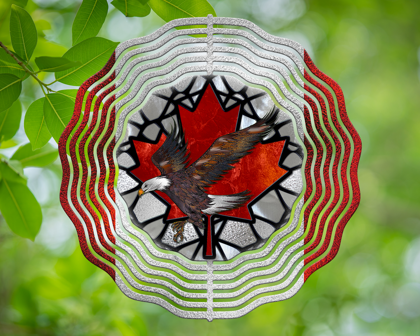 Canadian Flag and Eagle Wind Spinner 10