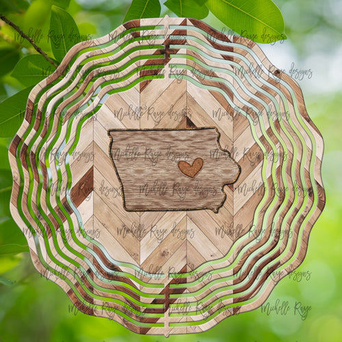 Wood Grain Iowa Wind Spinner 10