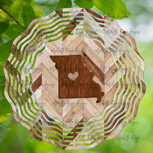 Wood Grain Missouri Wind Spinner 10