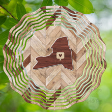 Load image into Gallery viewer, Wood Grain New York Wind Spinner 10&quot;