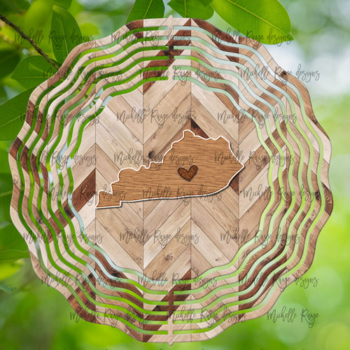 Wood Grain Kentucky Wind Spinner 10