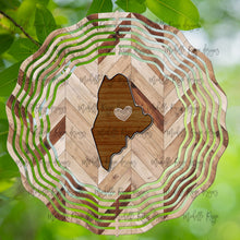 Load image into Gallery viewer, Wood Grain Maine Wind Spinner 10&quot;
