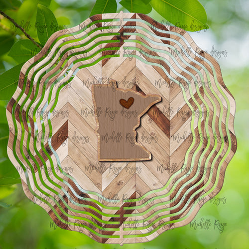 Wood Grain Minnesota Wind Spinner 10