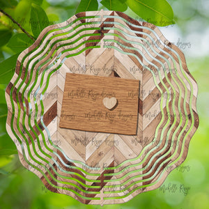 Wood Grain Colorado Wind Spinner 10"