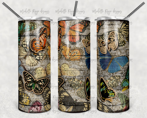 Distressed Wood and Butterflies