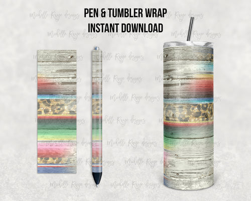Western Wooden Serape Leopard Print Combo