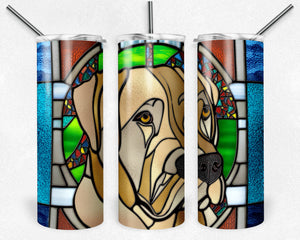 Yellow Lab Dog Stained Glass