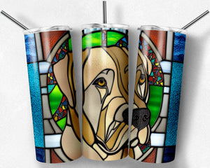Yellow Lab Dog Stained Glass