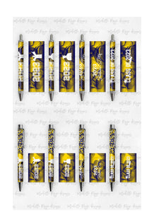 2023 Graduation Yellow and Blue Pen Wraps Set 3